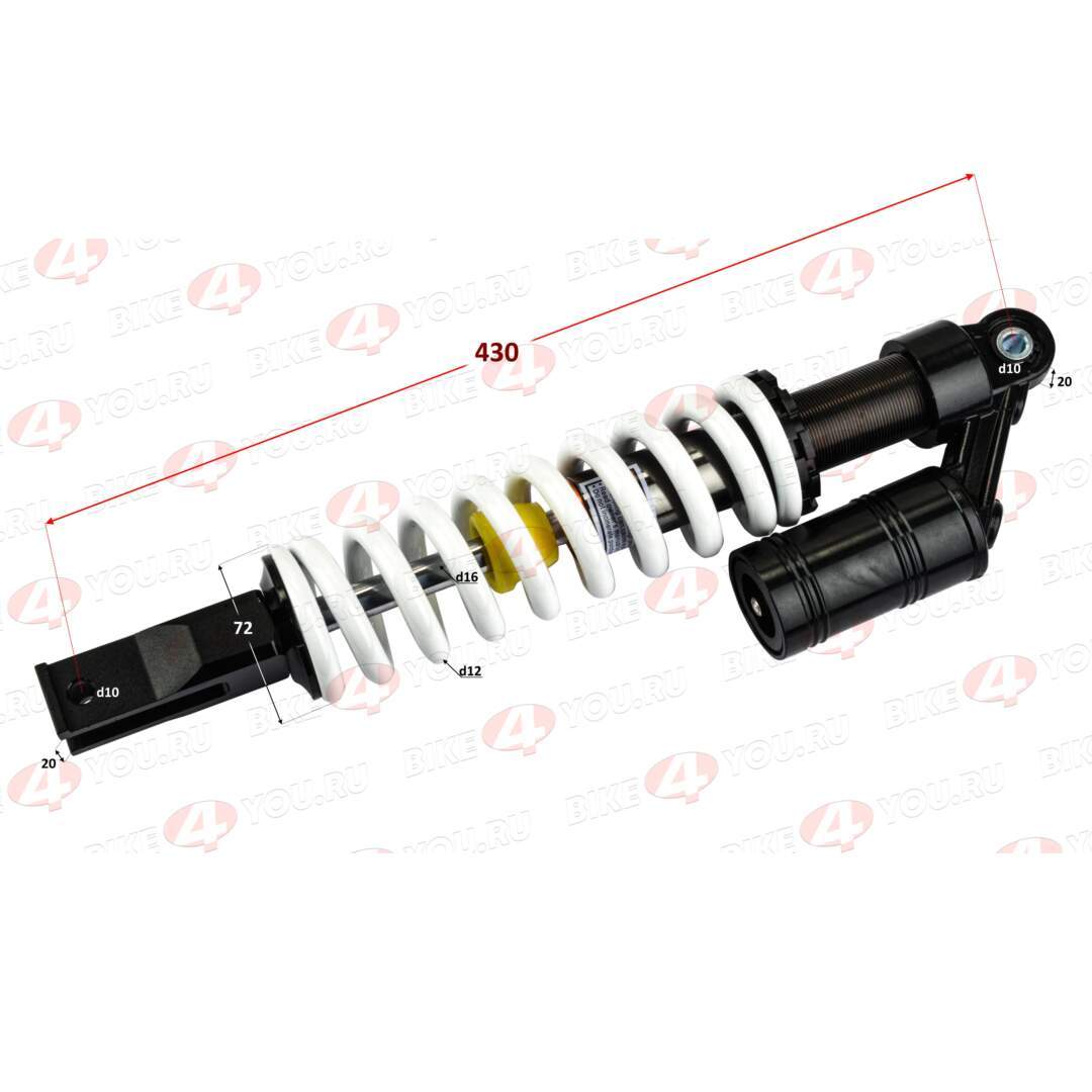 Амортизатор L=430 центральный №3 с бачком