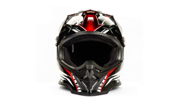 Шлем мото кроссовый HIZER B6197 #3 (L) black/red/white