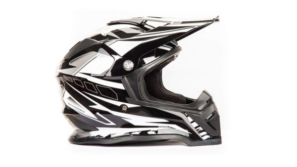 Шлем мото кроссовый HIZER B6197 #6 (XL) black/white