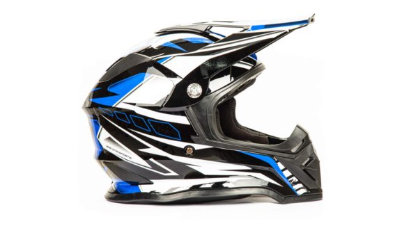 Шлем мото кроссовый HIZER B6197 #4 (M) black/blue/white