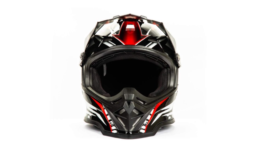 Шлем мото кроссовый HIZER B6197 #3 (S) black/red/white