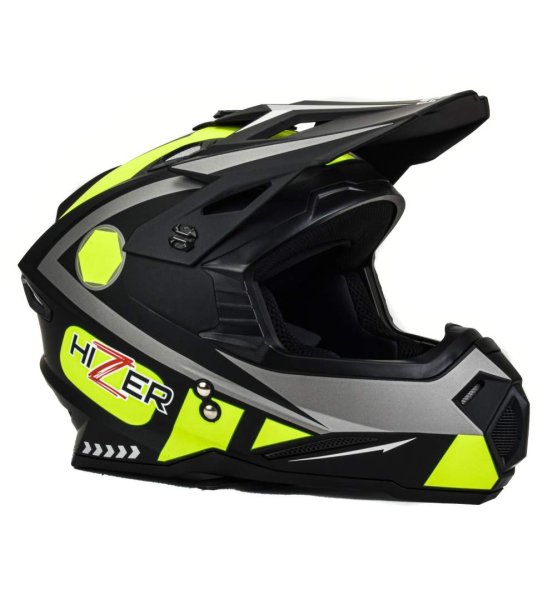 Шлем мото кроссовый HIZER J6801 #1 (S) gray/lemon