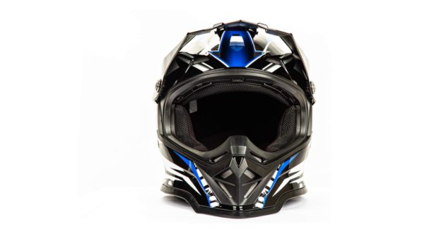 Шлем мото кроссовый HIZER B6197 #4 (S) black/blue/white