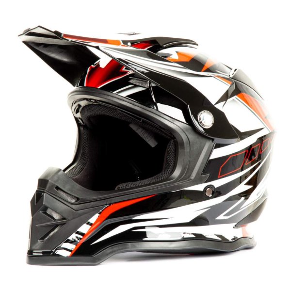 Шлем мото кроссовый HIZER B6197 #3 (M) black/red/white