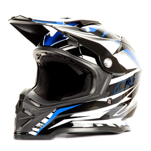 Шлем мото кроссовый HIZER B6197 #4 (M) black/blue/white